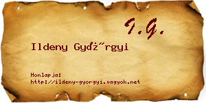 Ildeny Györgyi névjegykártya